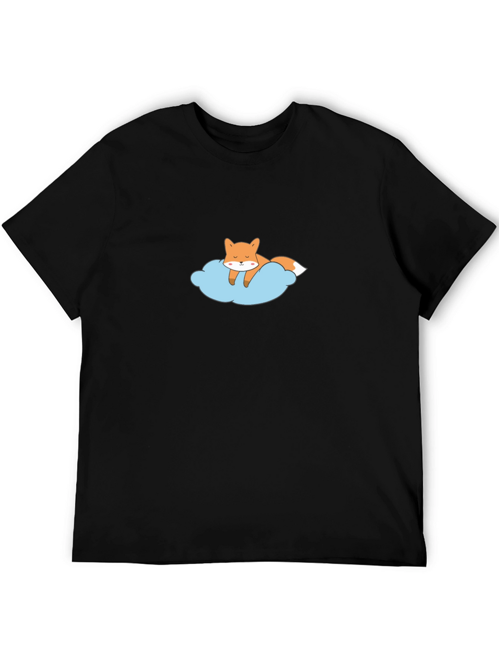 Dreamy Fox Graphic Tee - Black Cotton T-Shirt