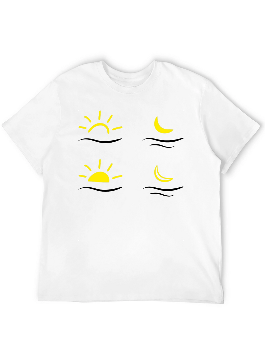 Sun and Moon Graphic Tee - Black