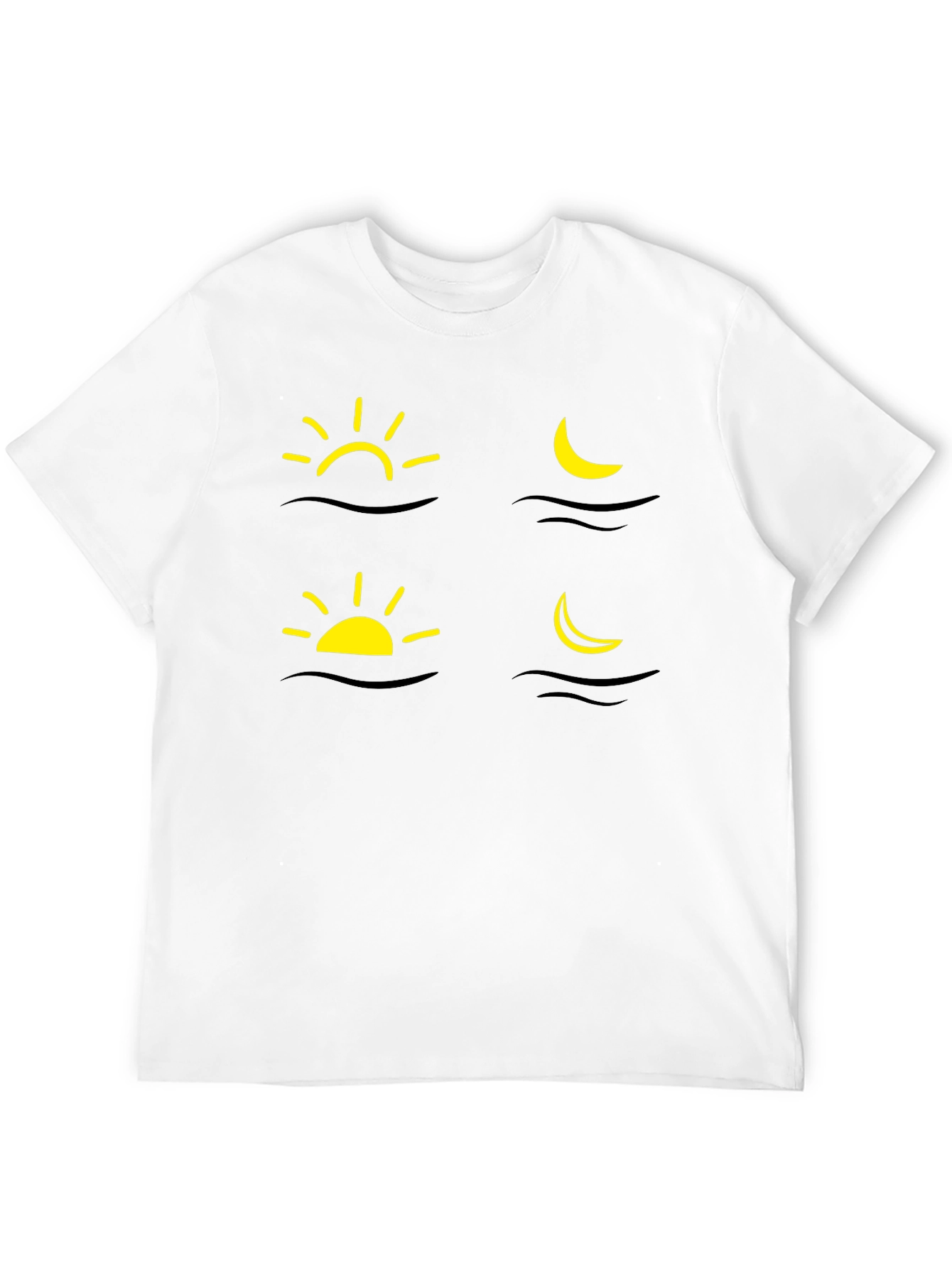 Sun and Moon Graphic Tee - Black