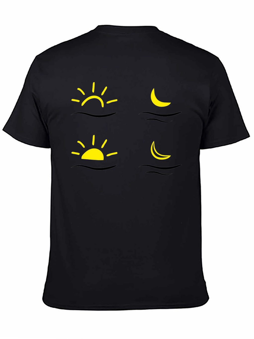 Sun and Moon Graphic Tee - Black