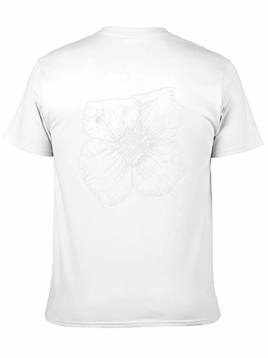 Black T-Shirt with White Floral Print