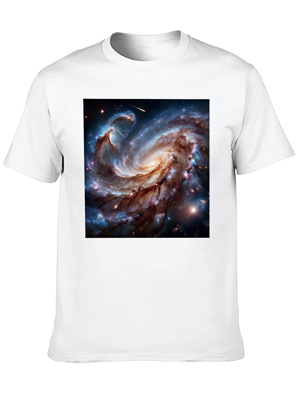 Cosmic Galaxy Graphic Tee - Black Cotton Blend T-Shirt