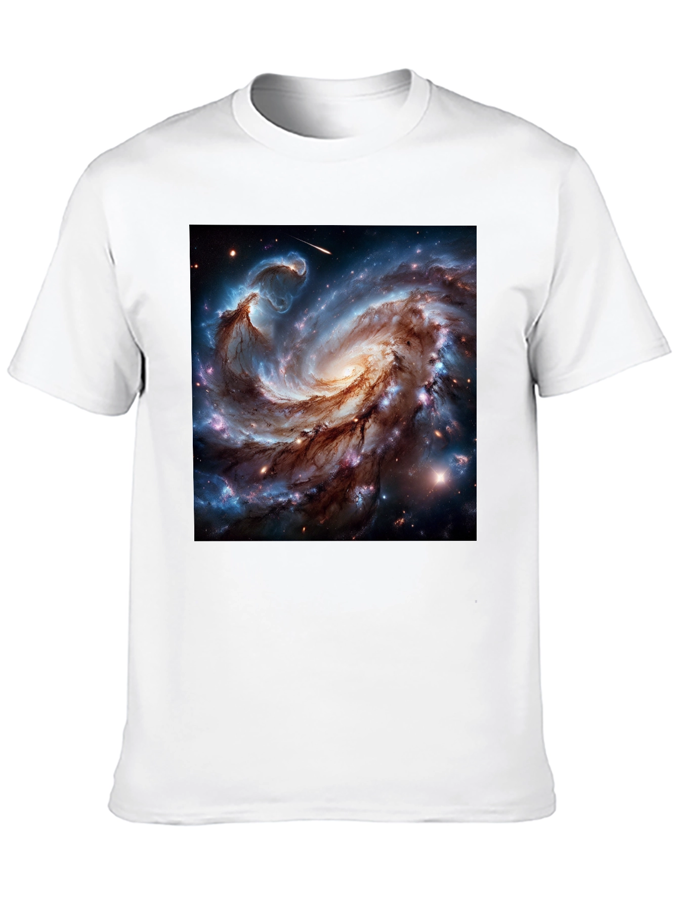 Cosmic Galaxy Graphic Tee - Black Cotton Blend T-Shirt