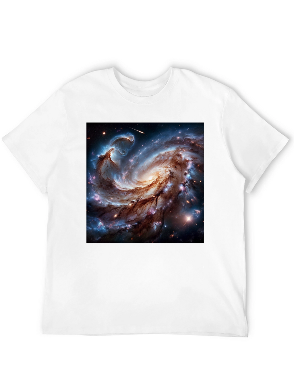 Cosmic Galaxy Graphic Tee - Black Cotton Blend T-Shirt