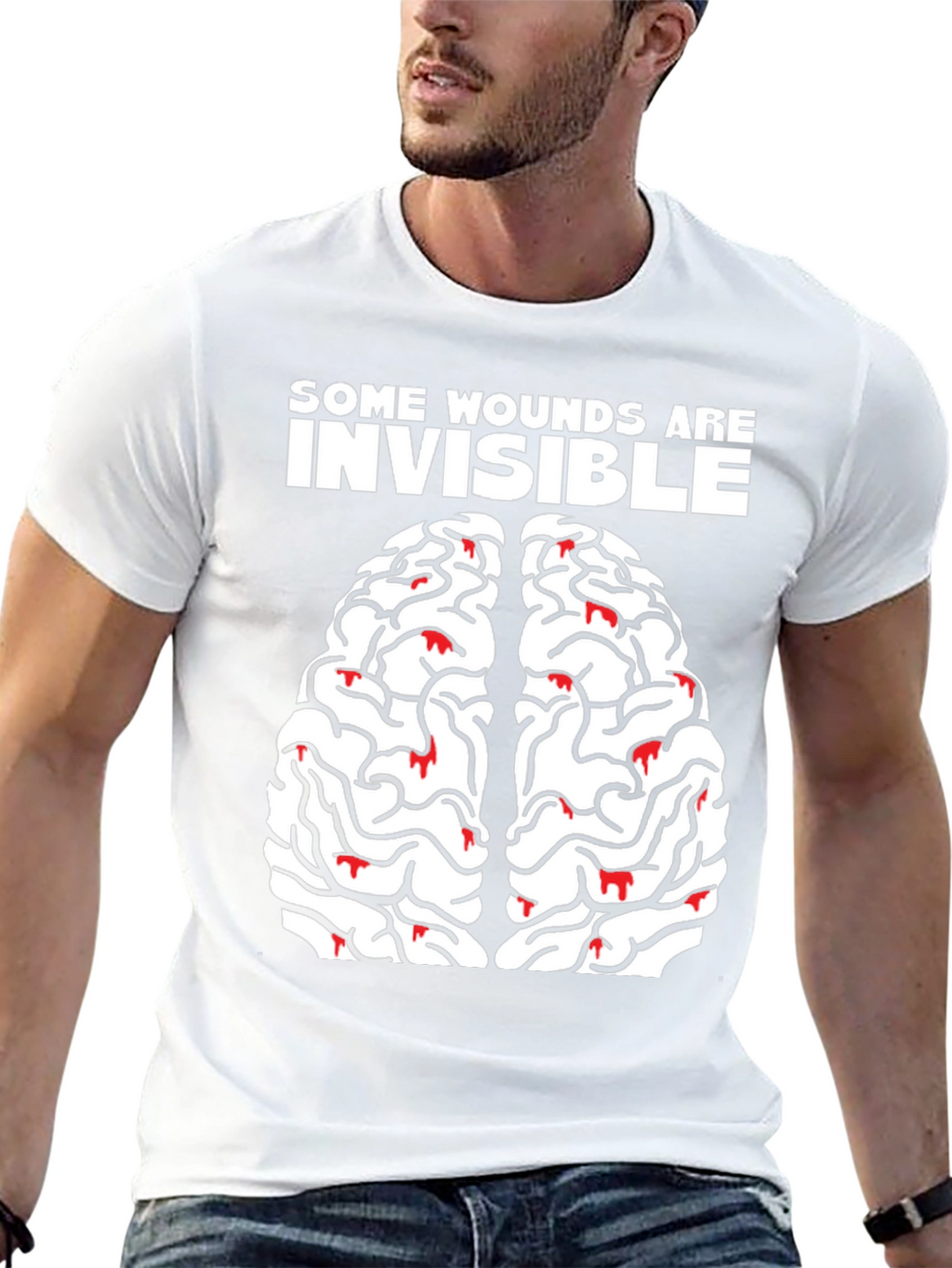 Brain Wounds Tee - Mental Health Awareness T-Shirt
