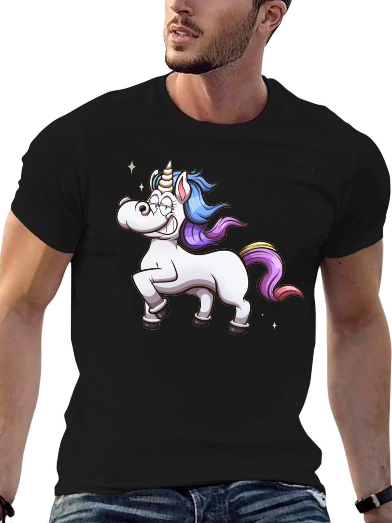 Unicorn Graphic Black Tee