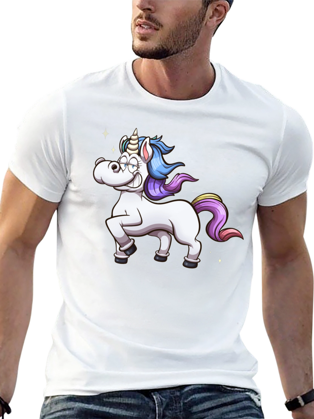 Unicorn Graphic Black Tee