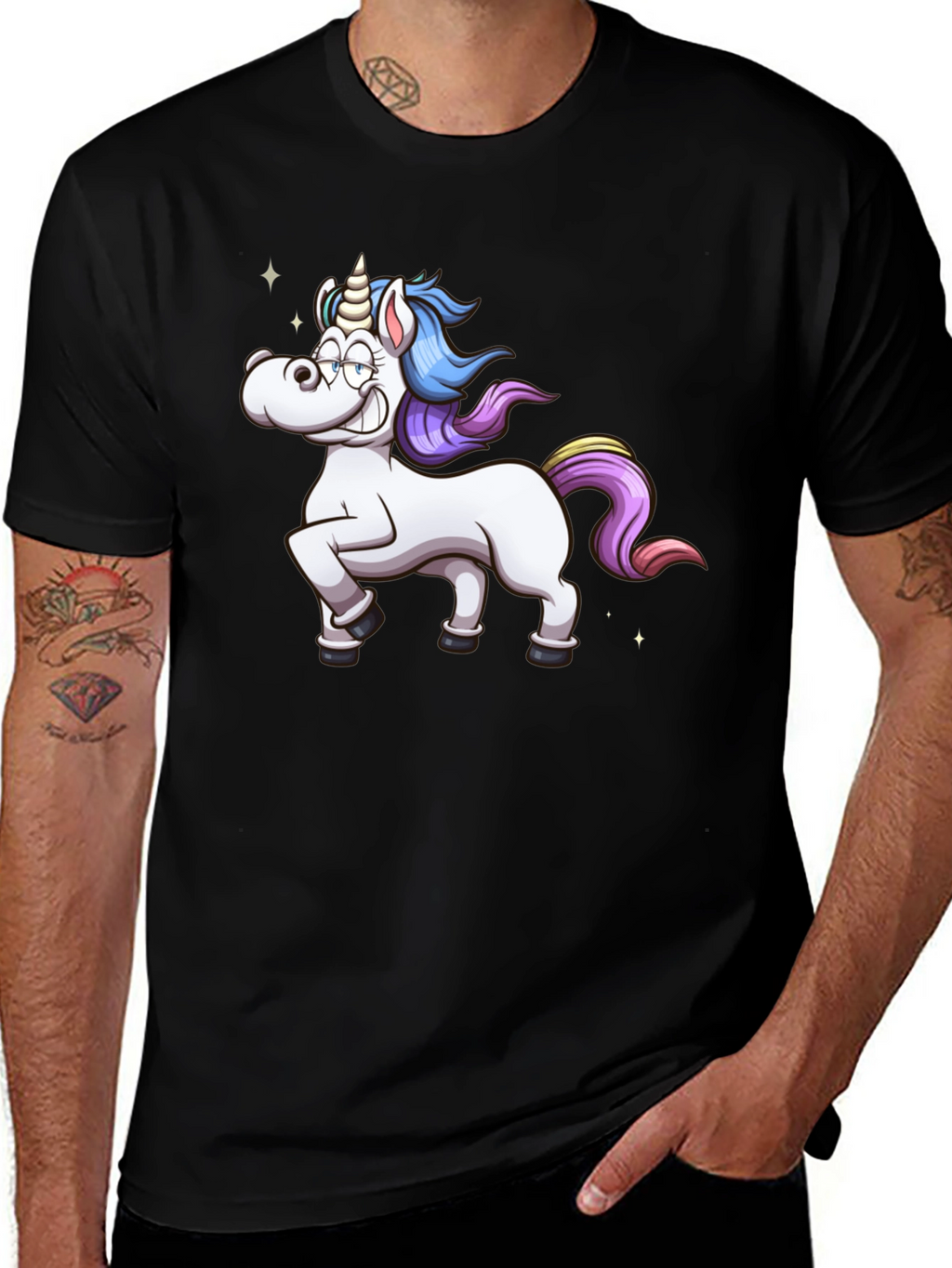 Unicorn Graphic Black Tee