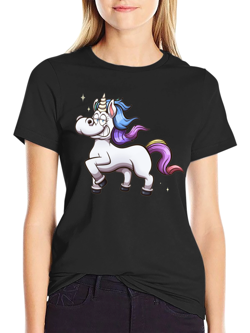 Unicorn Graphic Black Tee