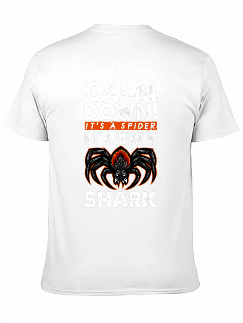 Calm Down Spider Graphic Tee -  Funny Halloween T-Shirt