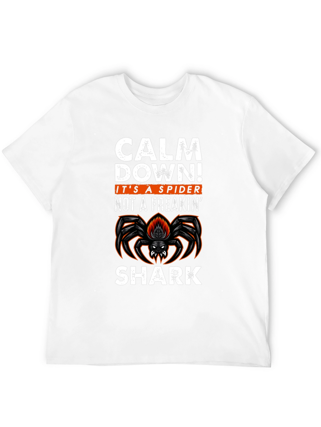 Calm Down Spider Graphic Tee -  Funny Halloween T-Shirt
