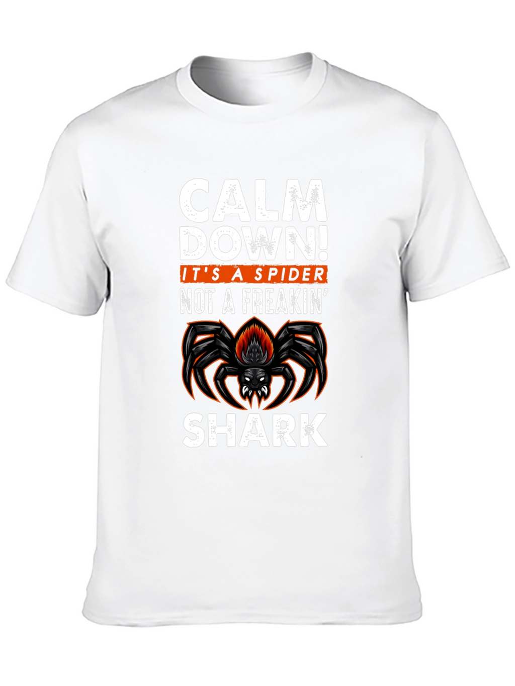 Calm Down Spider Graphic Tee -  Funny Halloween T-Shirt