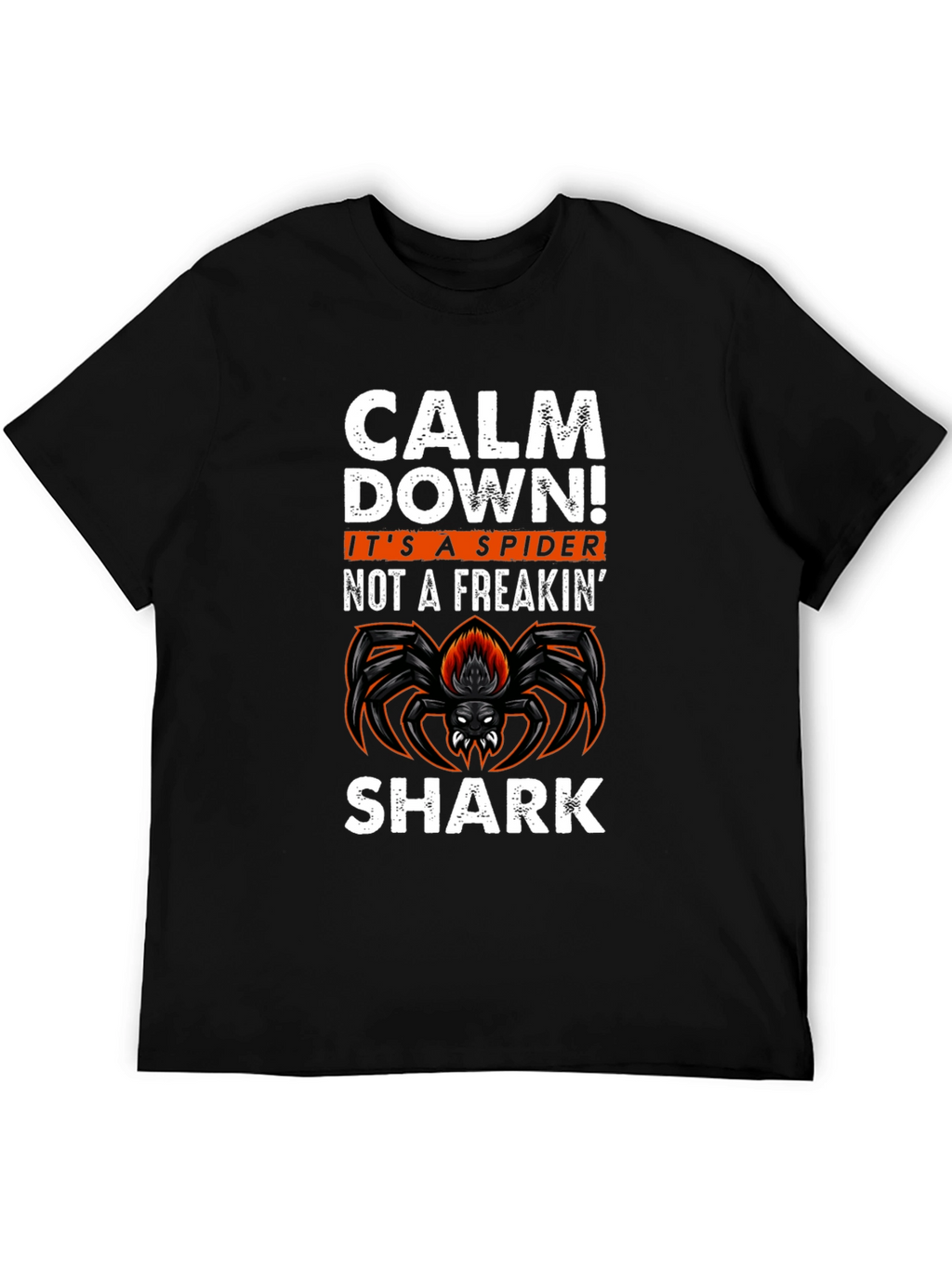 Calm Down Spider Graphic Tee -  Funny Halloween T-Shirt