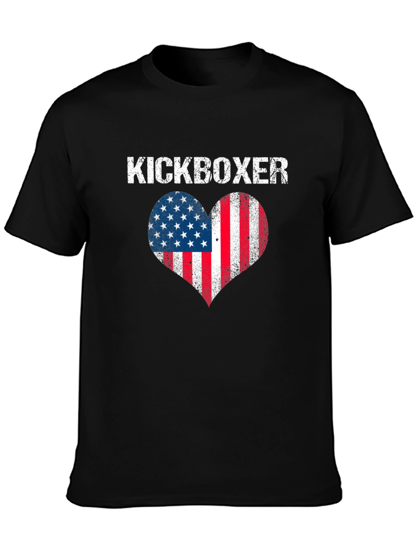 Kickboxer USA Flag Heart Graphic T-Shirt
