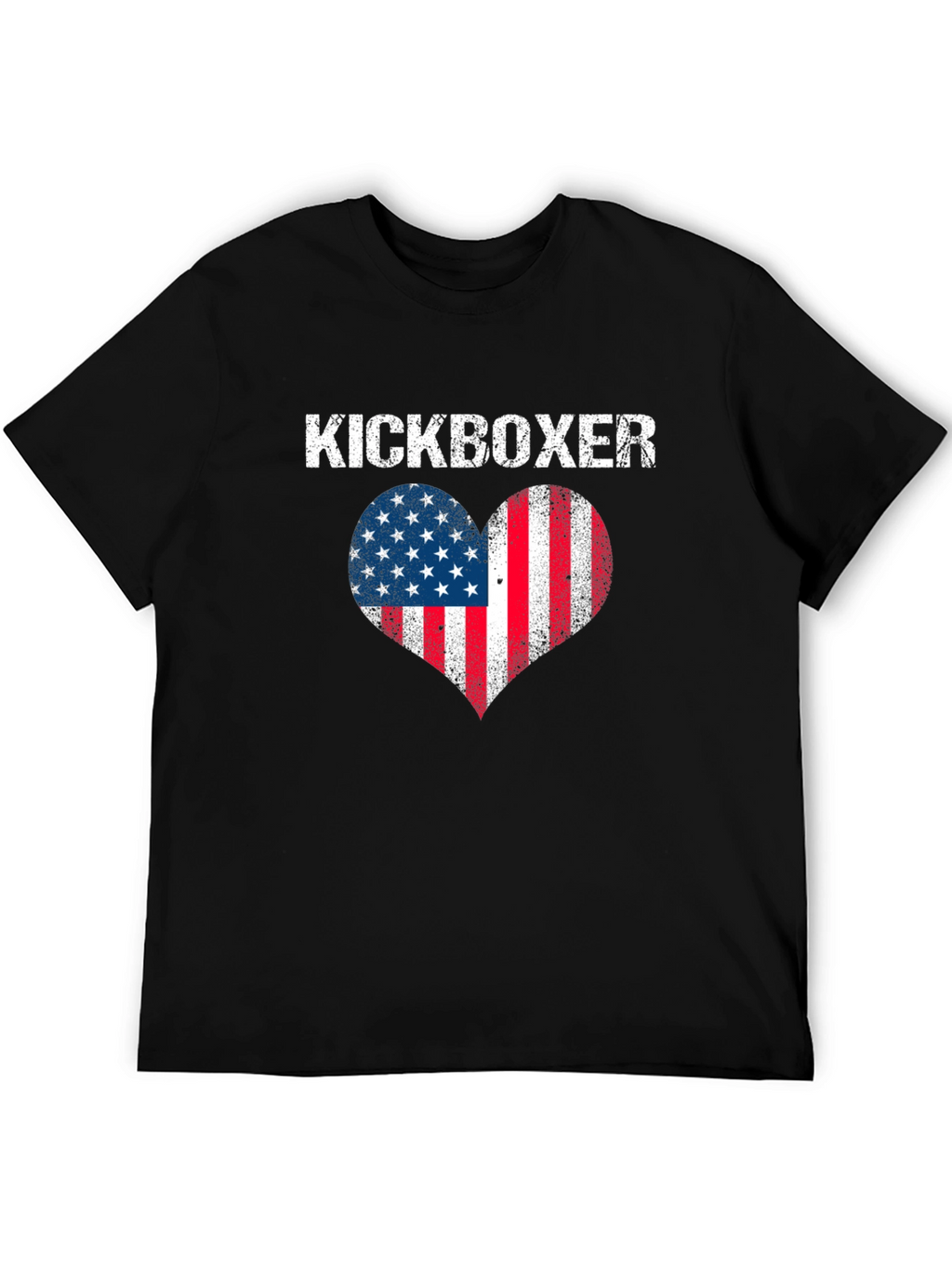 Kickboxer USA Flag Heart Graphic T-Shirt