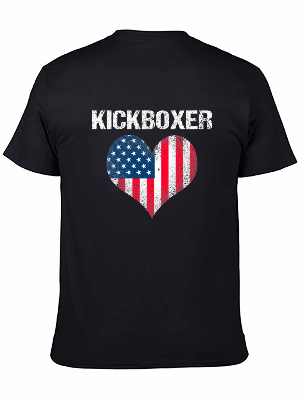 Kickboxer USA Flag Heart Graphic T-Shirt