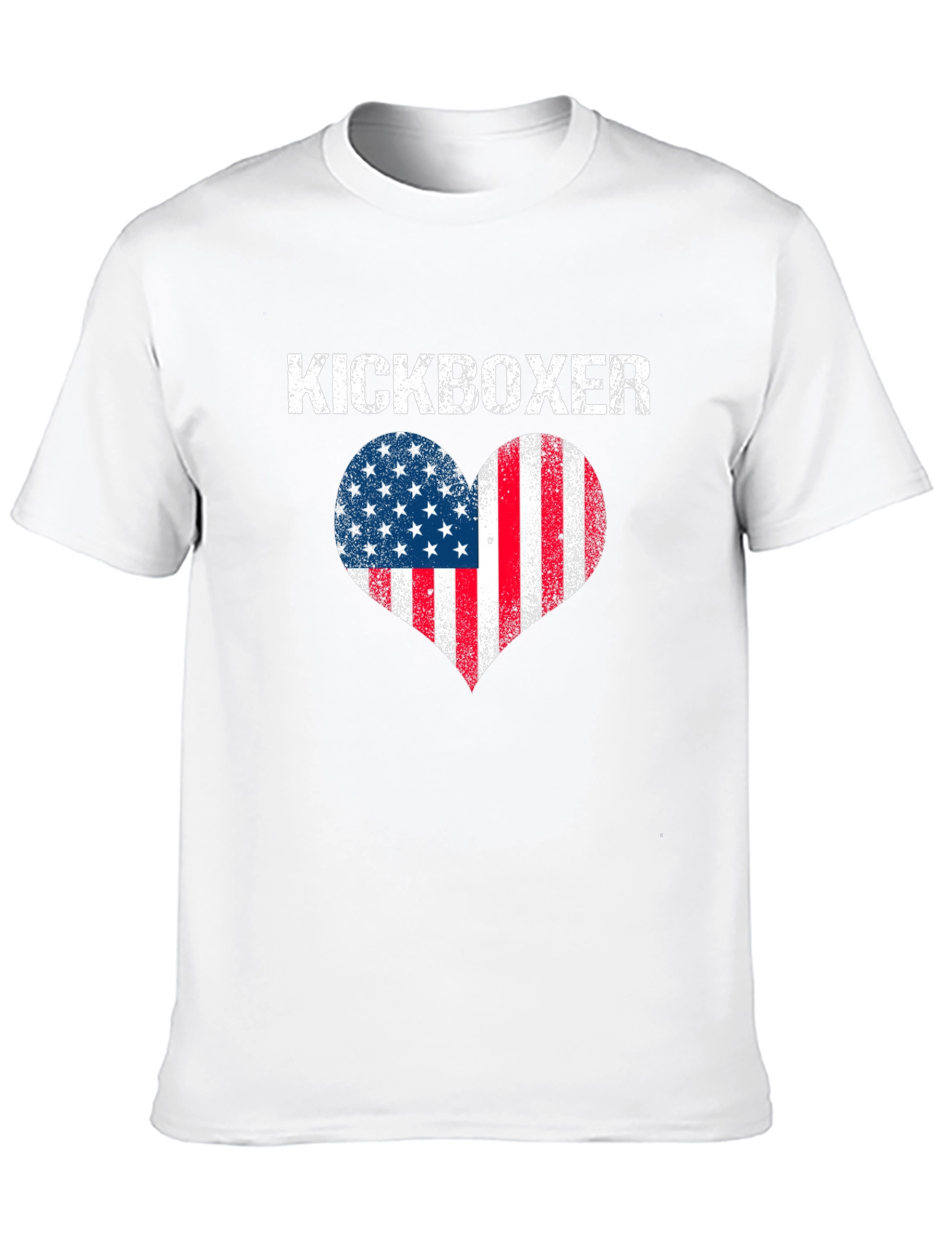 Kickboxer USA Flag Heart Graphic T-Shirt