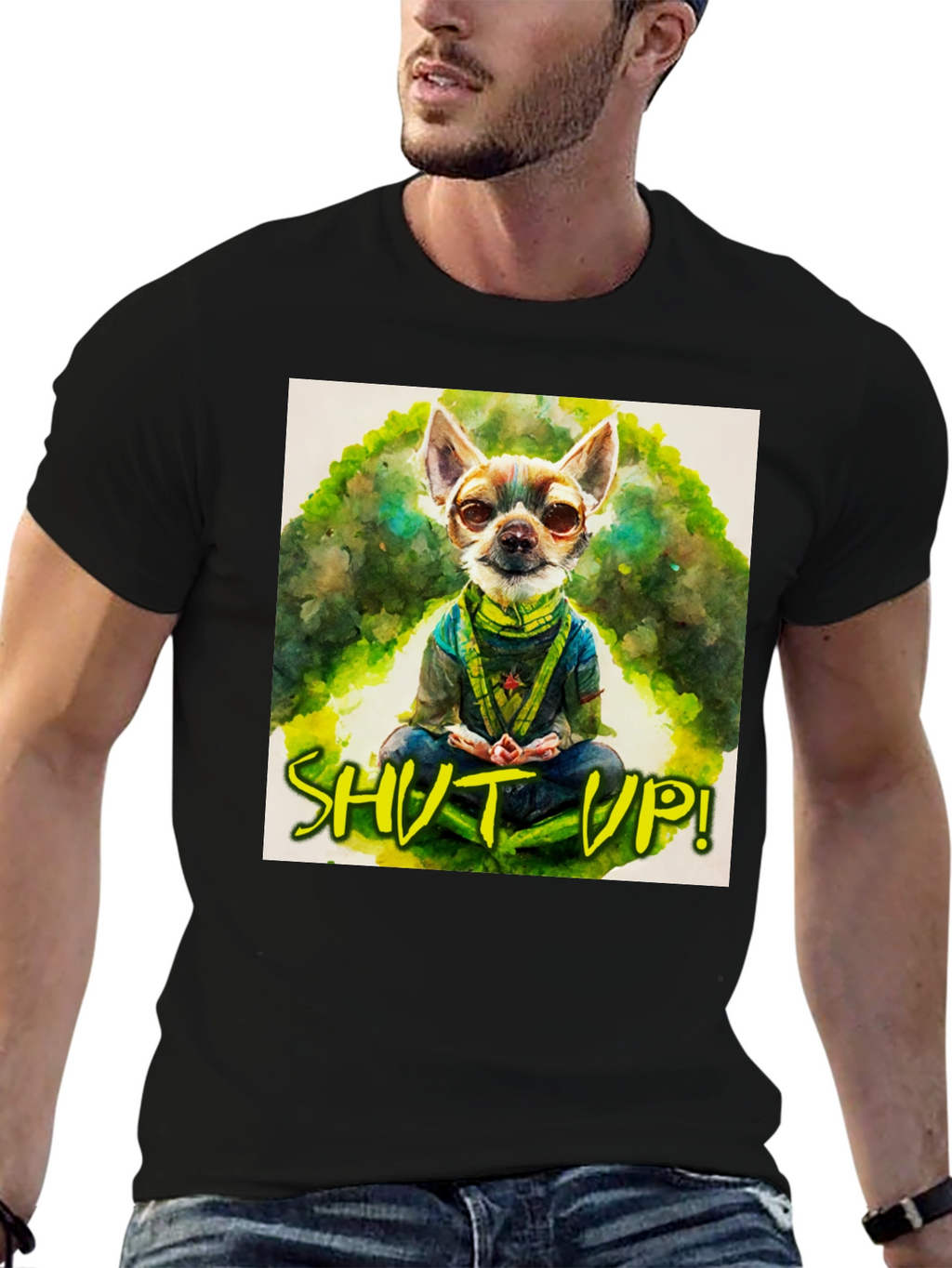 Zen Chihuahua T-Shirt - Shut Up! Design