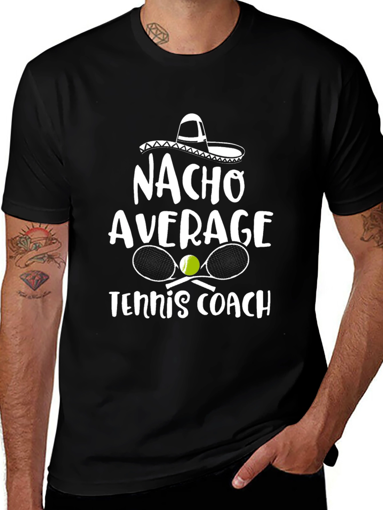 Nacho Average Tennis Coach Graphic T-Shirt