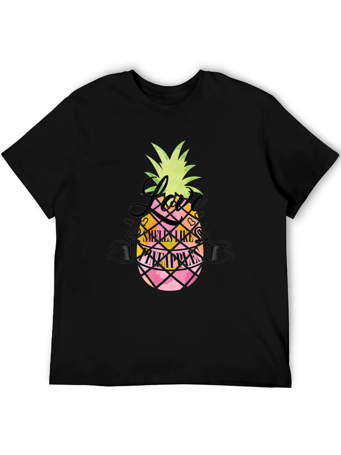 Love Smells Like Pineapples Black T-Shirt