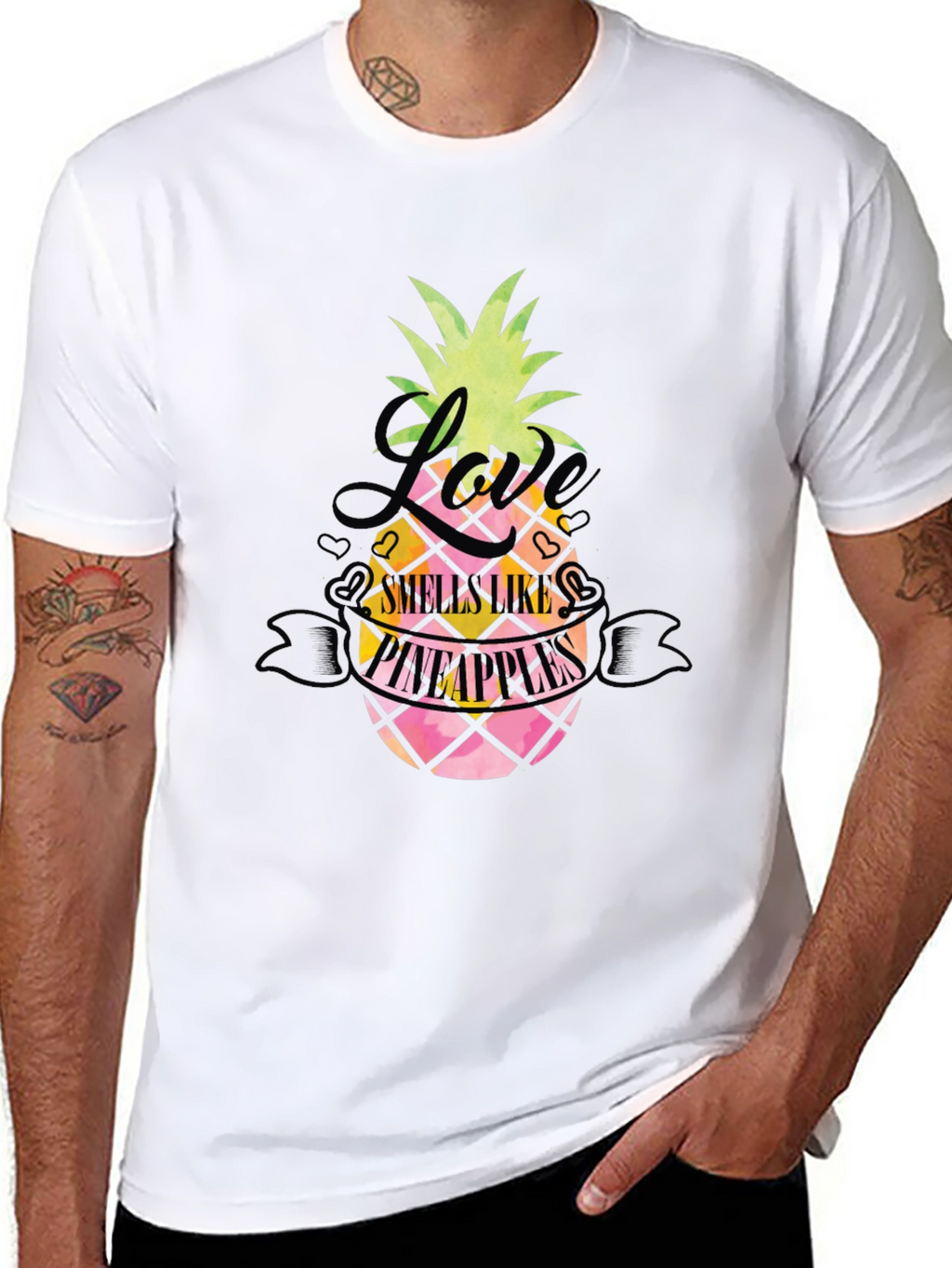 Love Smells Like Pineapples Black T-Shirt