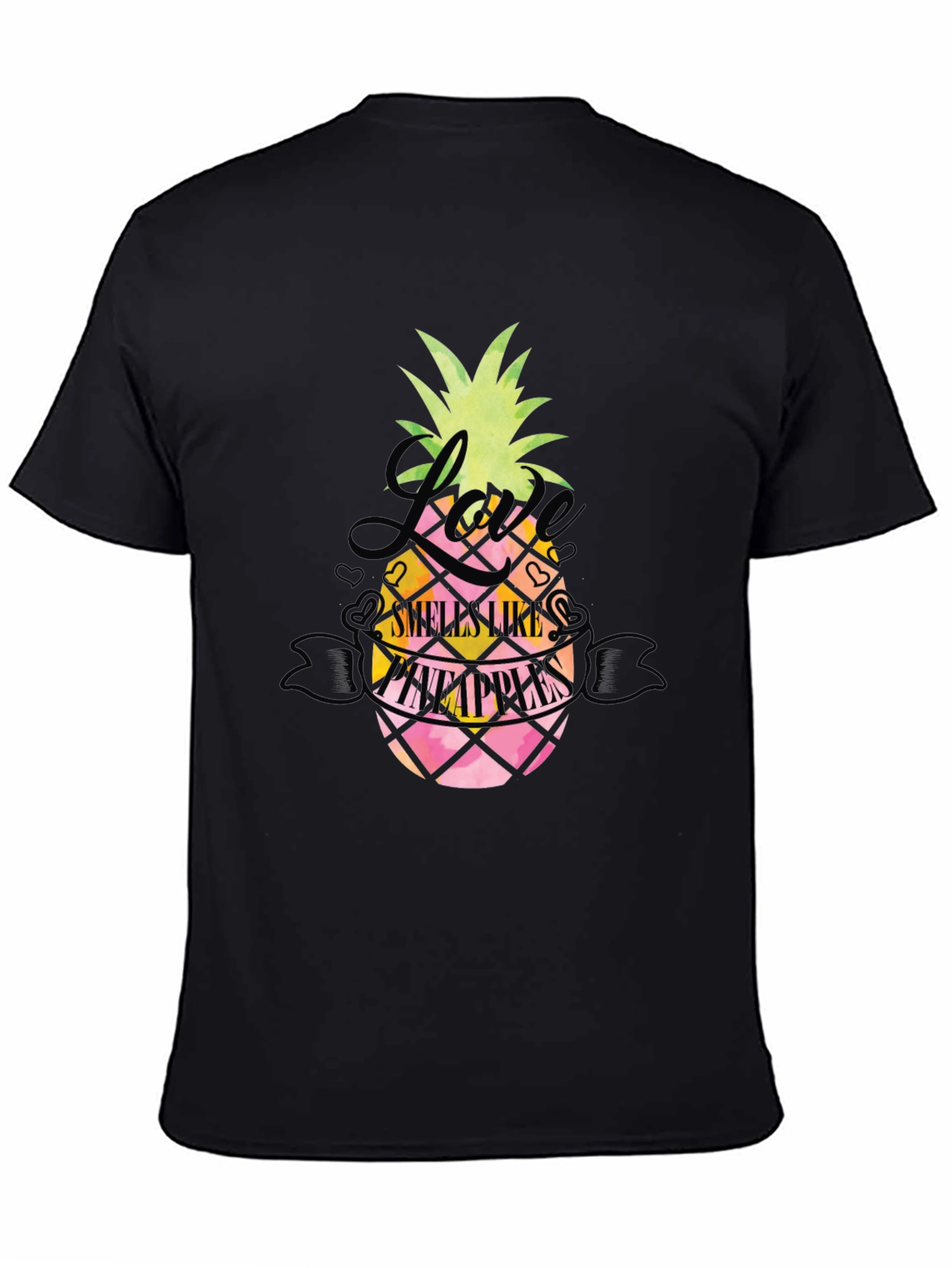 Love Smells Like Pineapples Black T-Shirt
