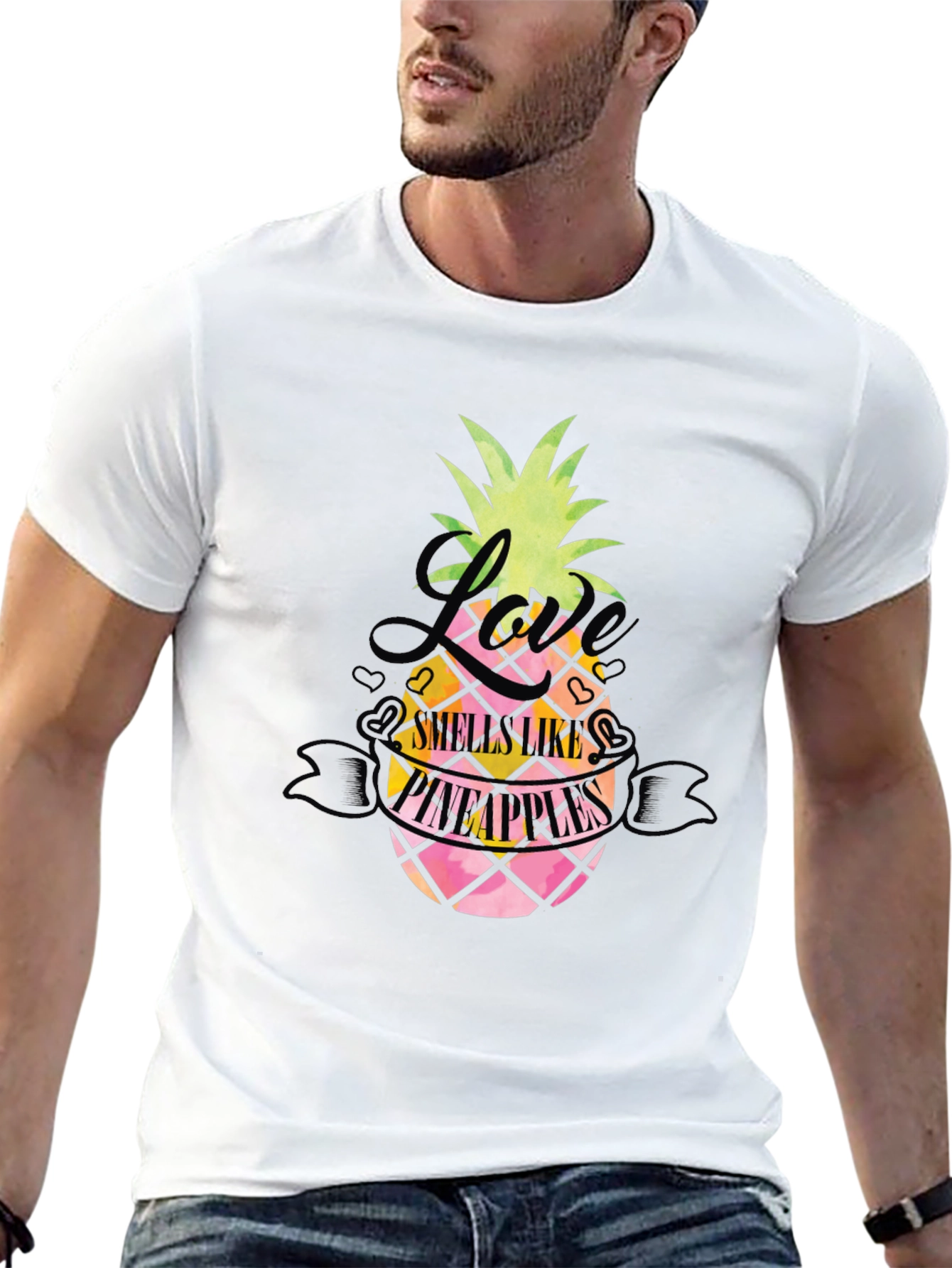 Love Smells Like Pineapples Black T-Shirt