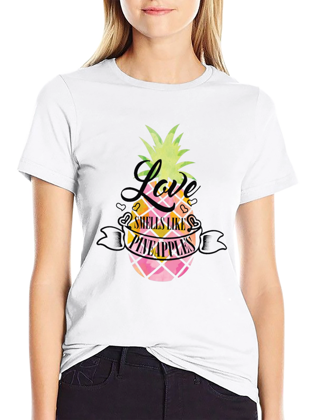 Love Smells Like Pineapples Black T-Shirt