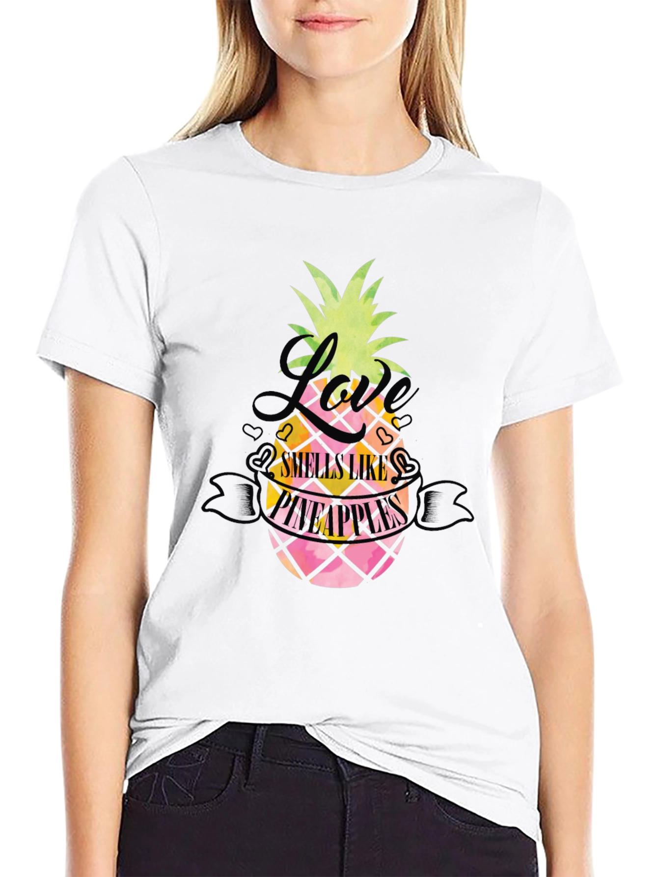 Love Smells Like Pineapples Black T-Shirt