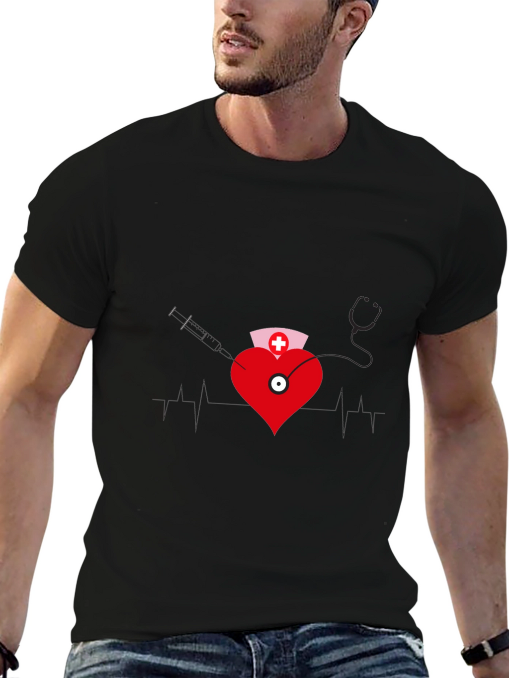 Nurse Heartbeat Graphic T-Shirt