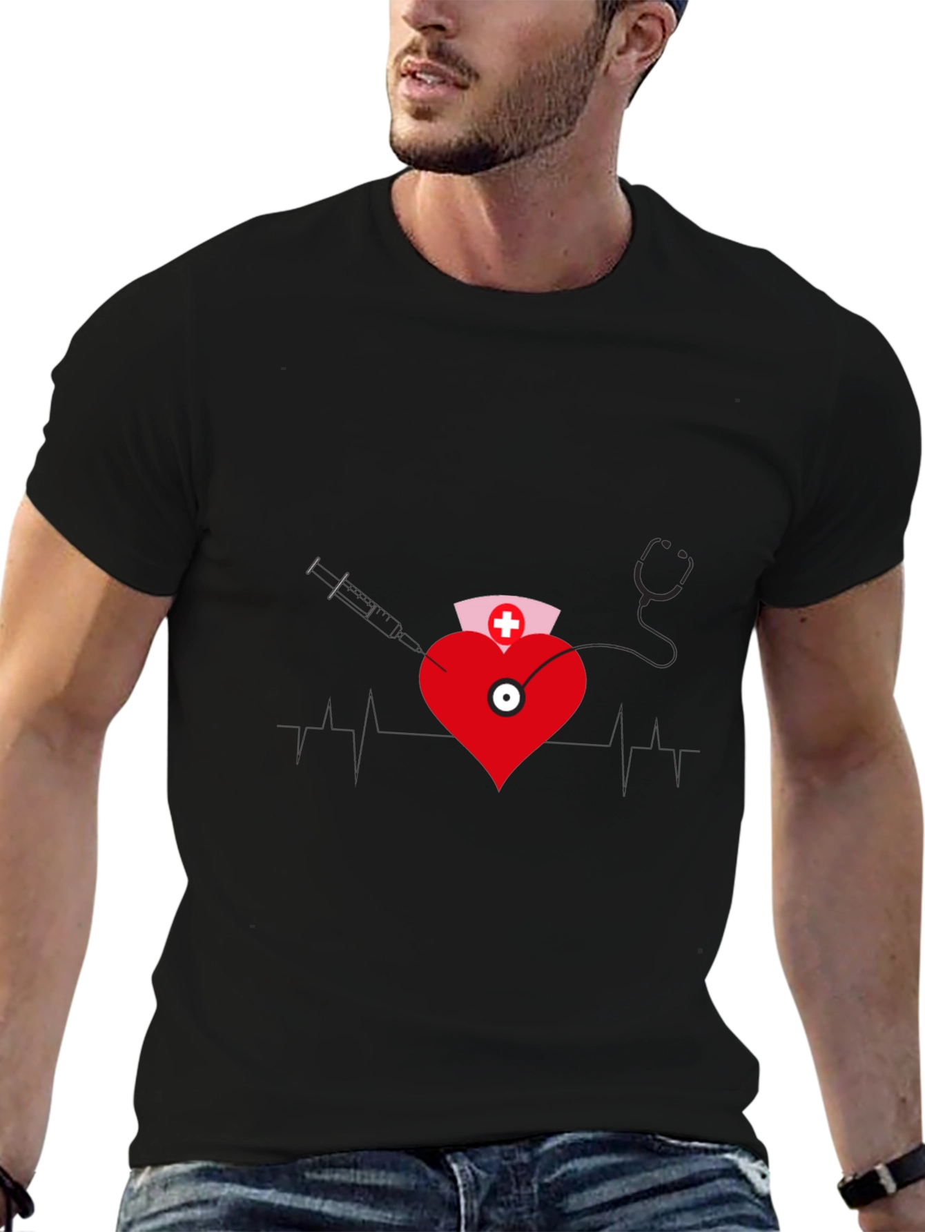Nurse Heartbeat Graphic T-Shirt