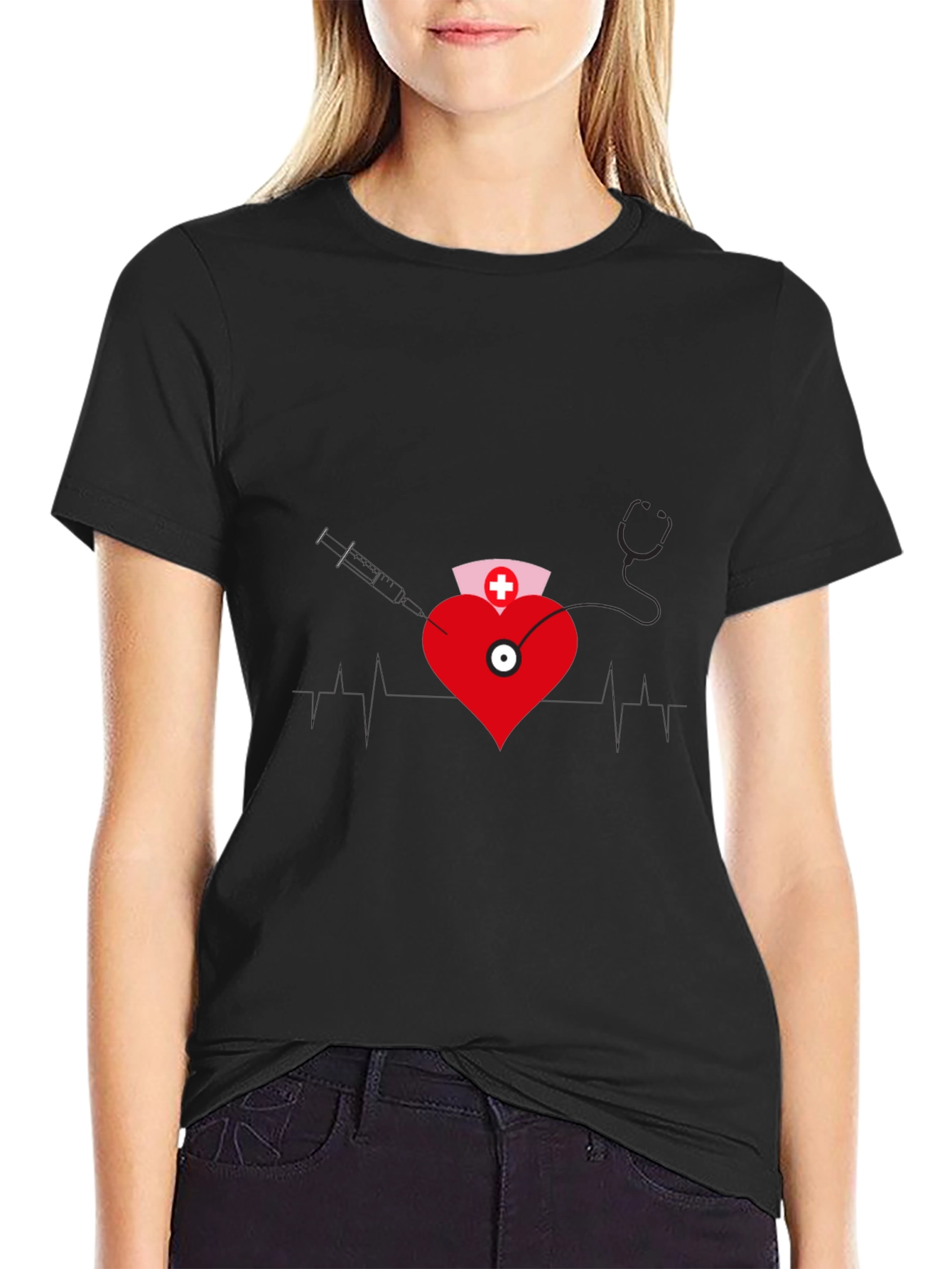 Nurse Heartbeat Graphic T-Shirt