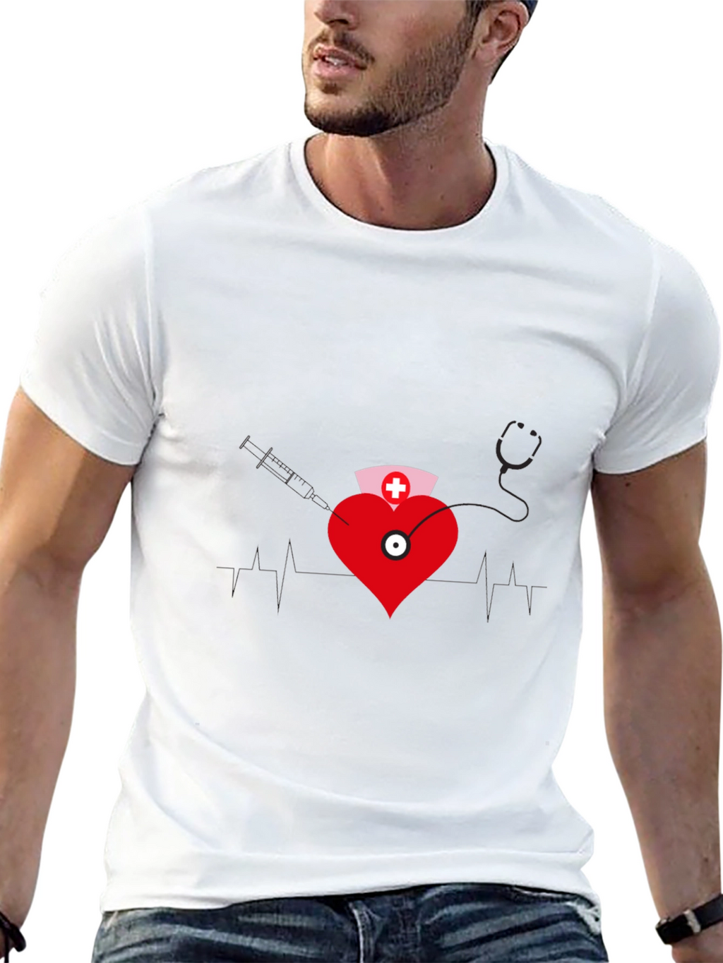 Nurse Heartbeat Graphic T-Shirt