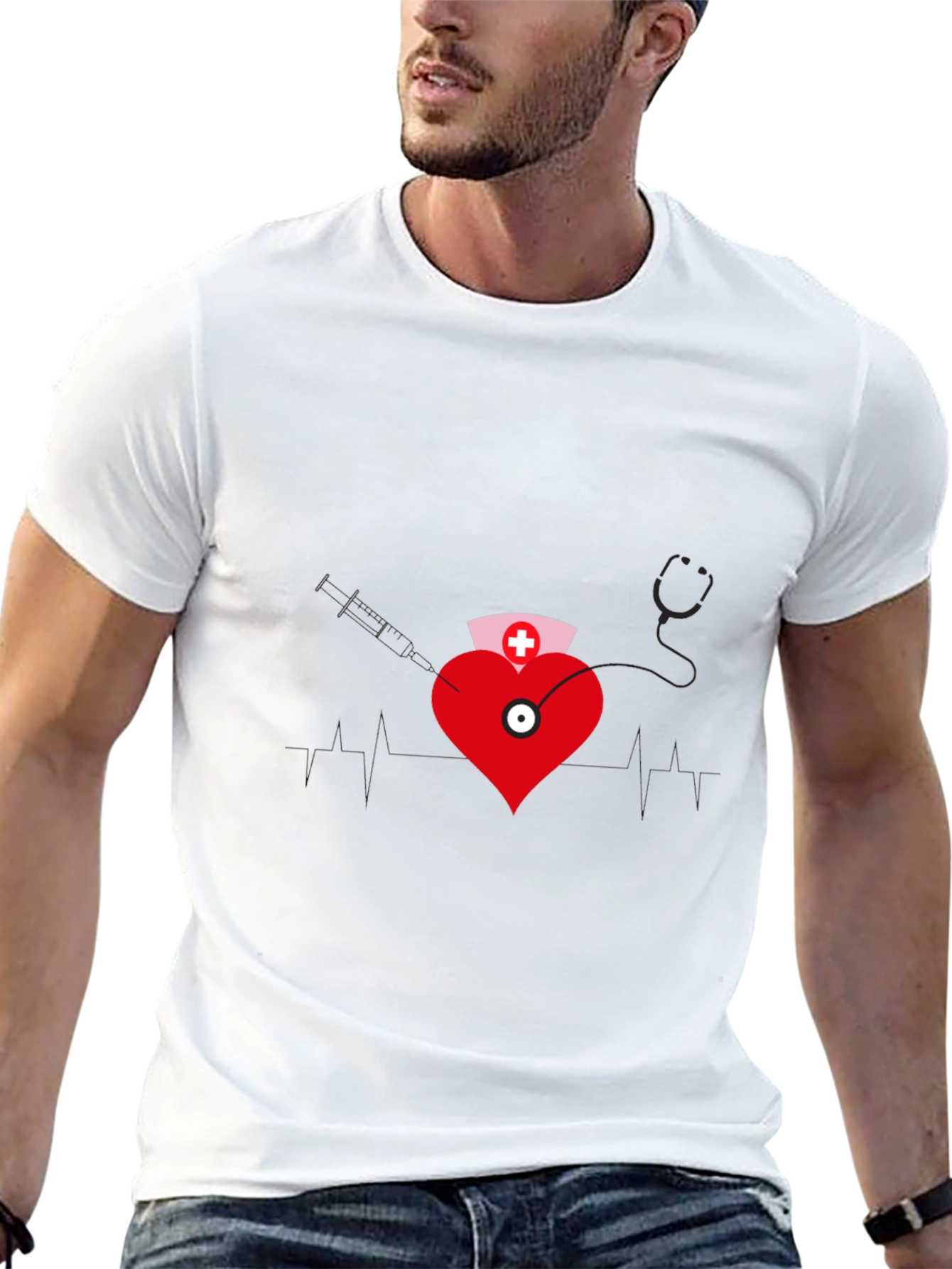 Nurse Heartbeat Graphic T-Shirt