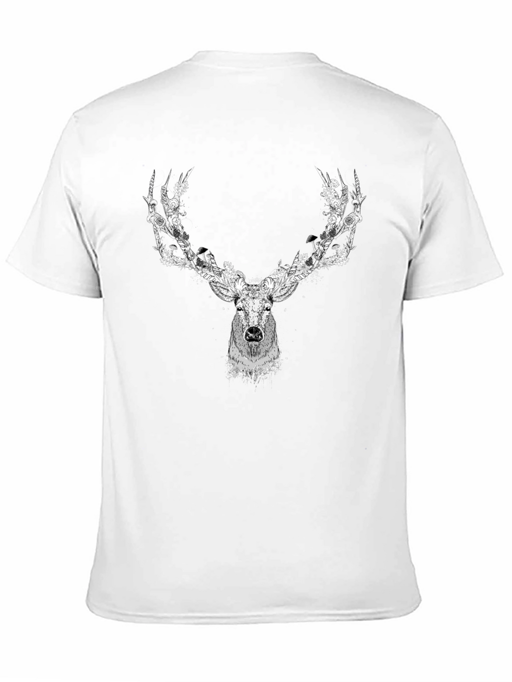Deer Head Graphic Black T-Shirt