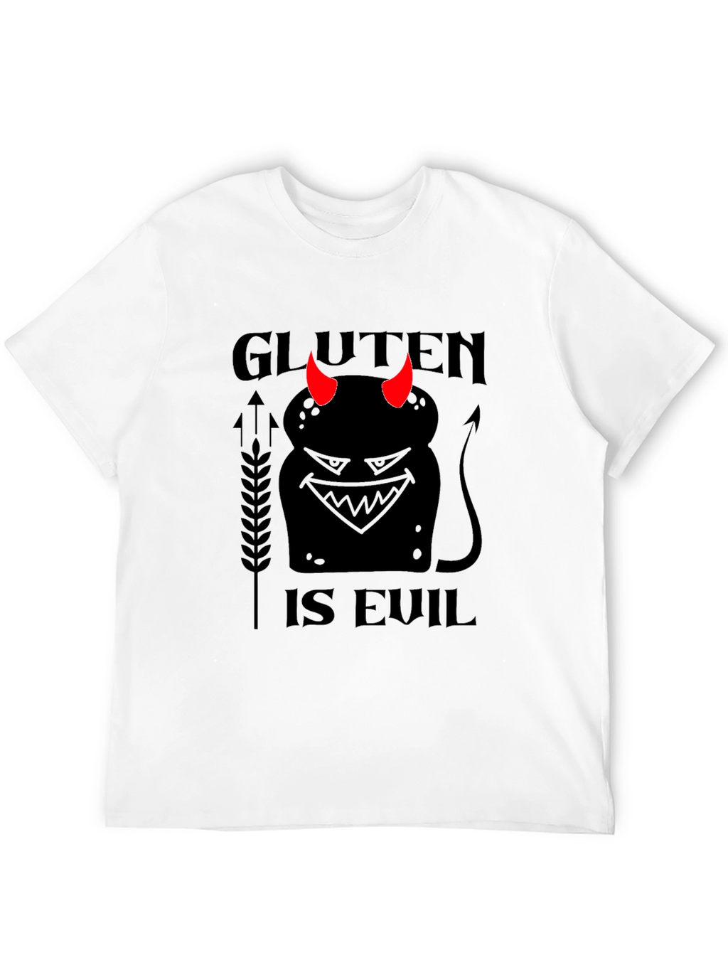 Gluten is Evil Black T-Shirt
