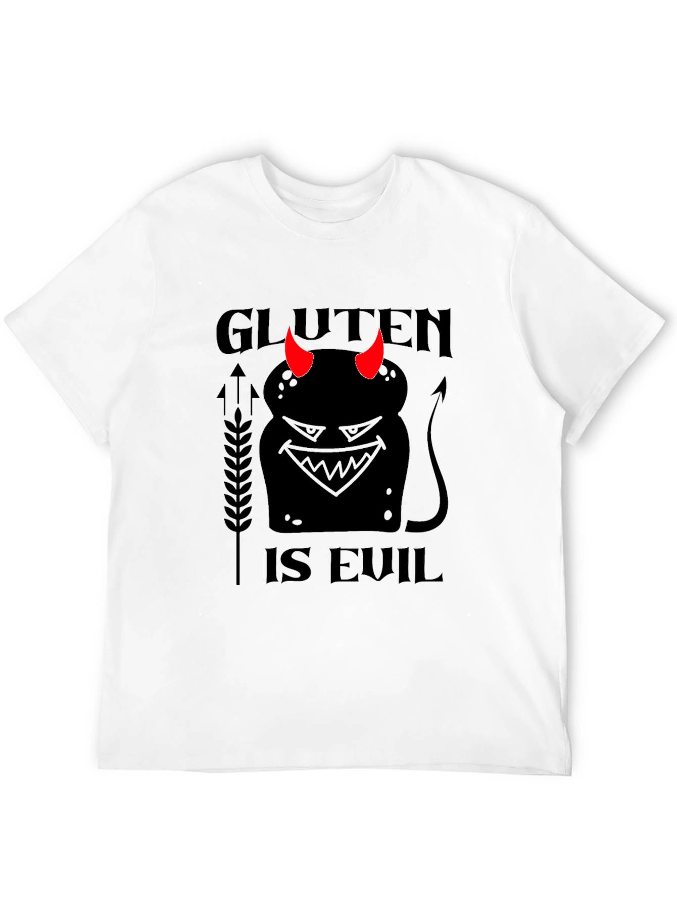 Gluten is Evil Black T-Shirt