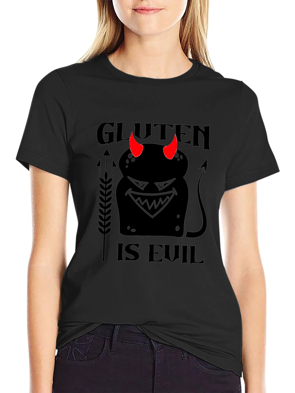 Gluten is Evil Black T-Shirt