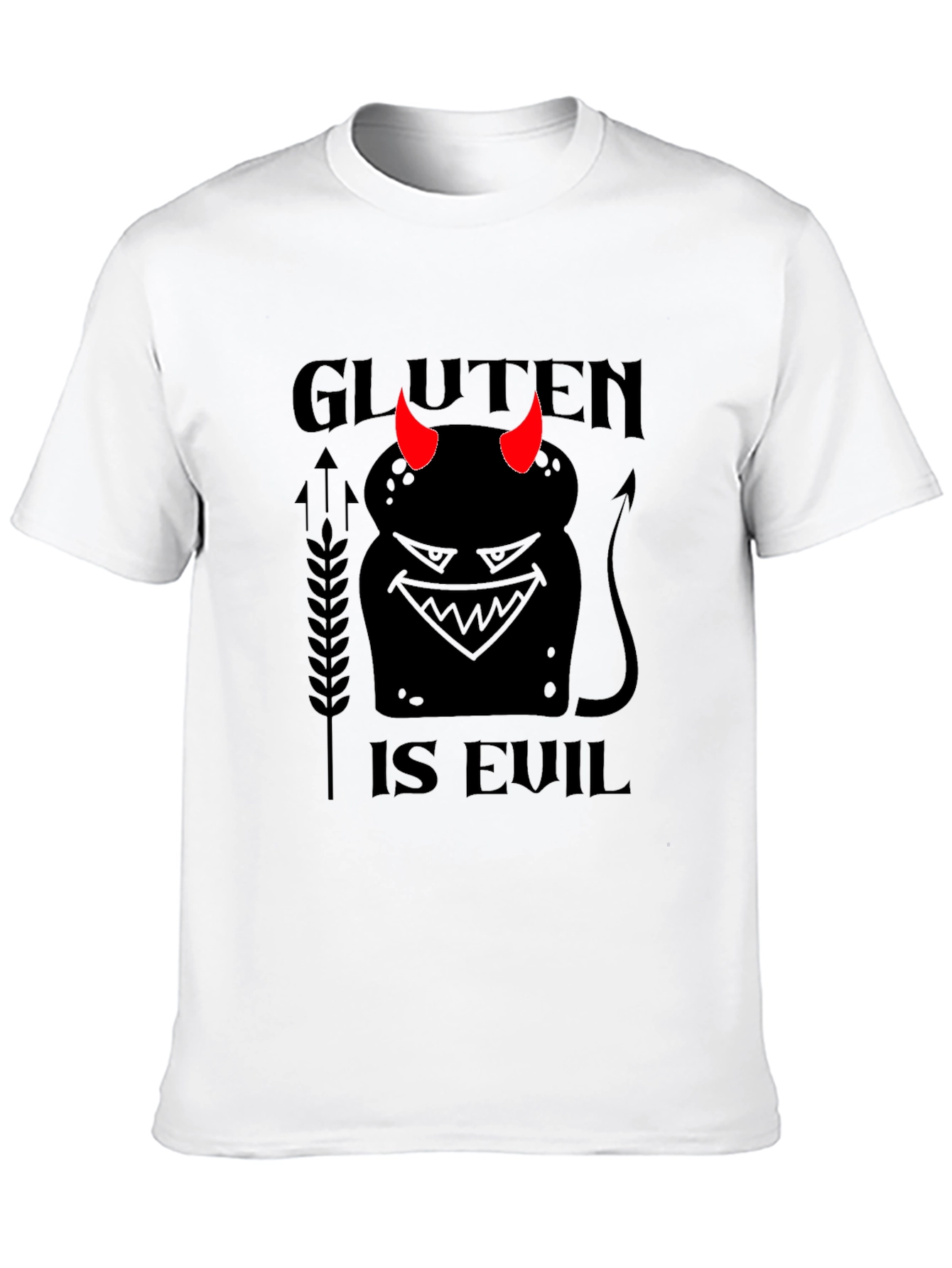 Gluten is Evil Black T-Shirt