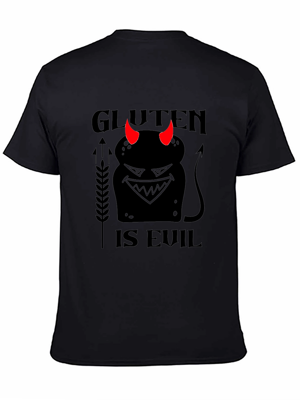 Gluten is Evil Black T-Shirt