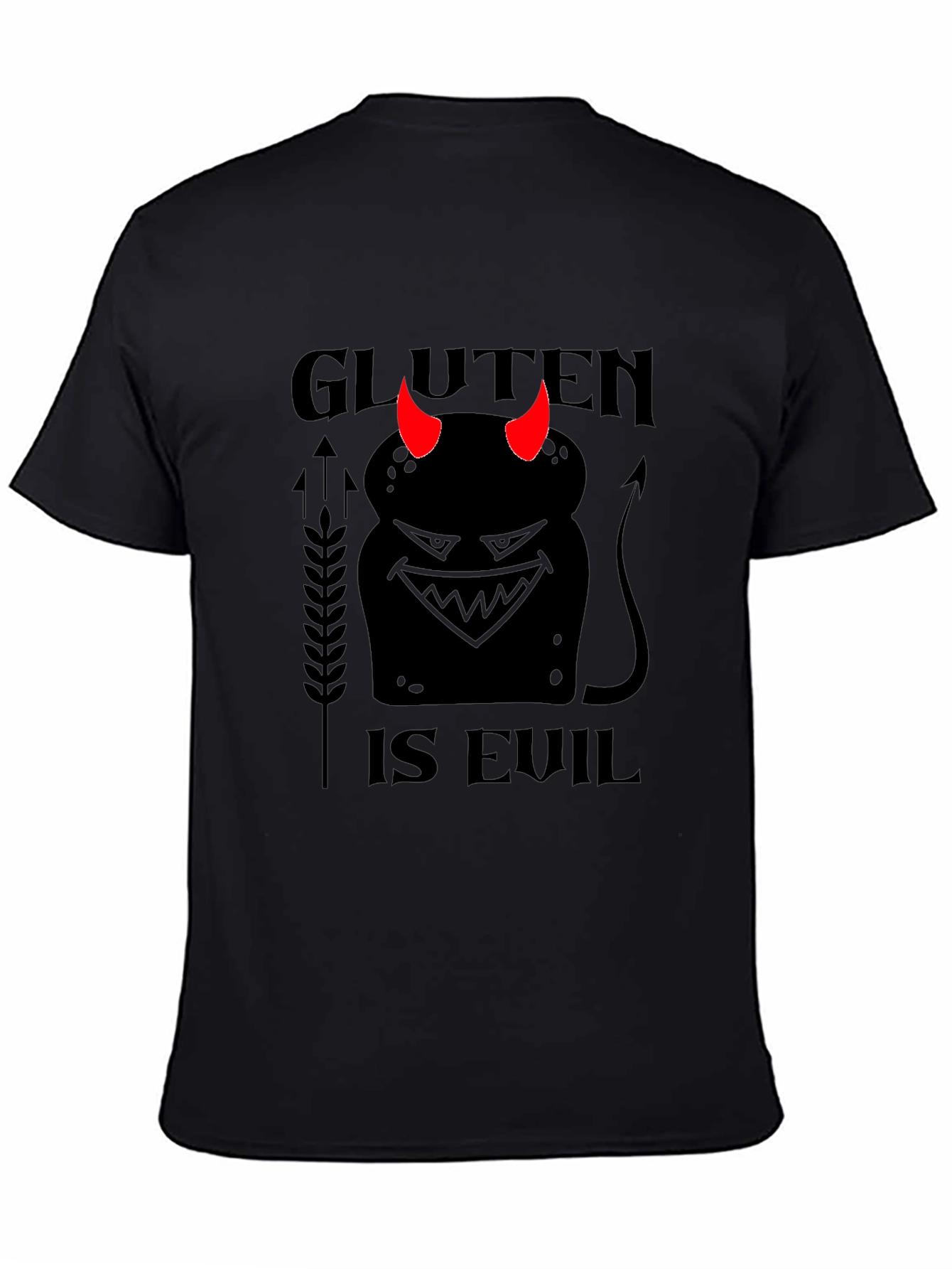Gluten is Evil Black T-Shirt
