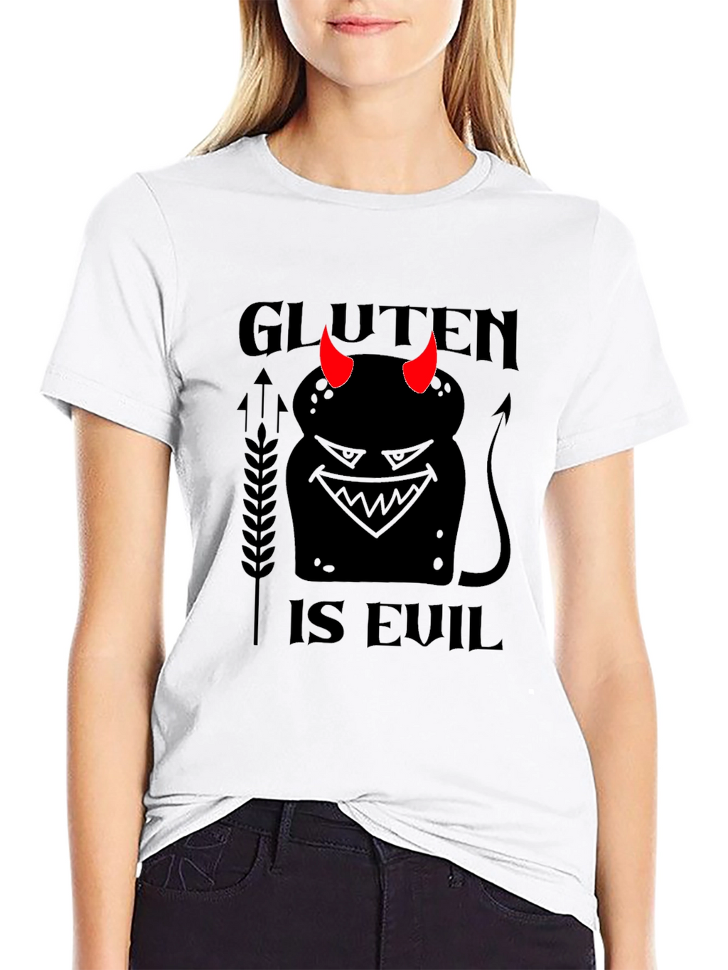 Gluten is Evil Black T-Shirt
