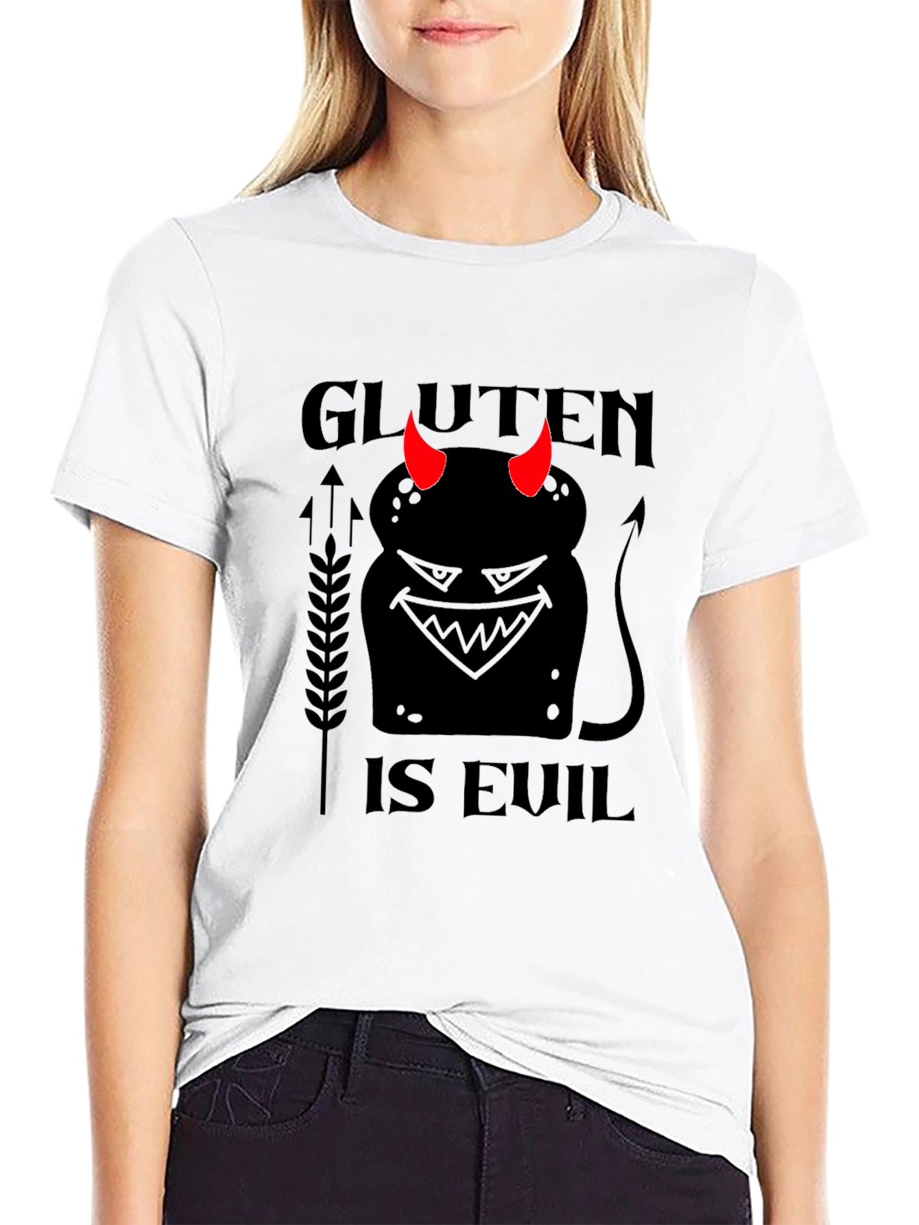 Gluten is Evil Black T-Shirt