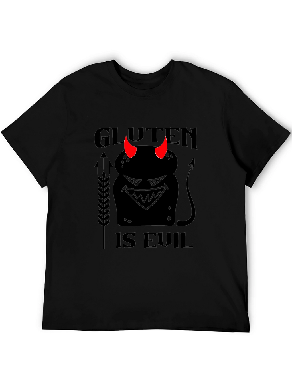 Gluten is Evil Black T-Shirt