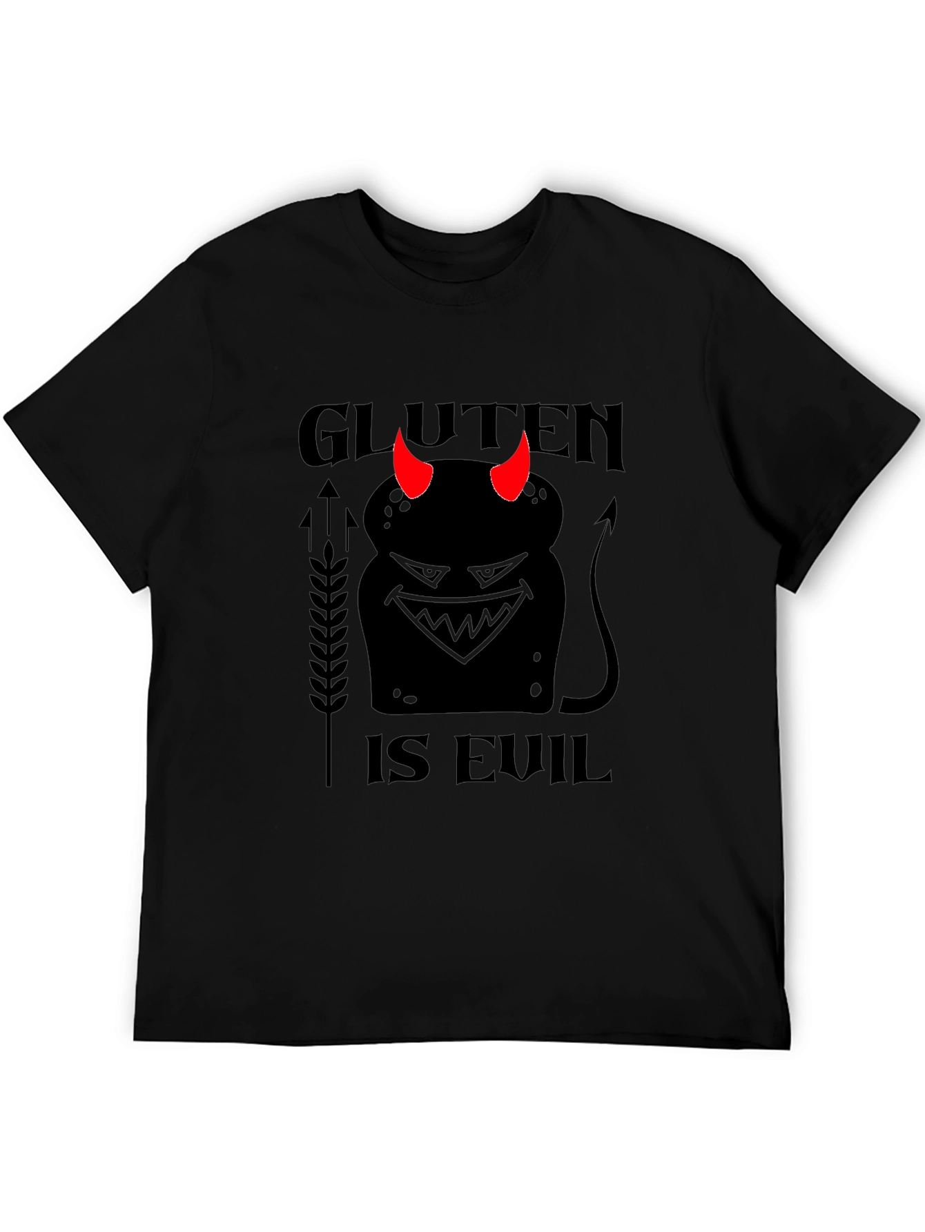 Gluten is Evil Black T-Shirt