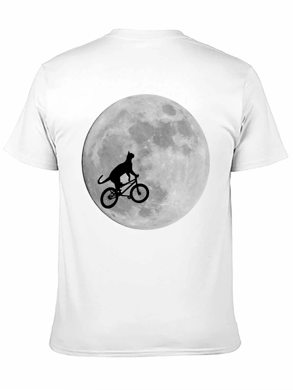 Cat on Bike Moon Graphic T-Shirt