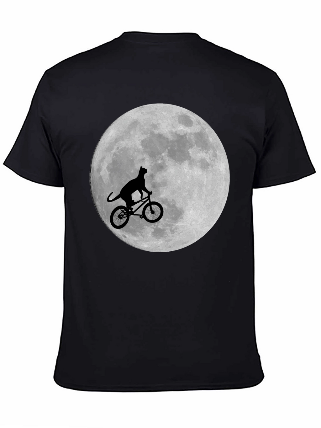 Cat on Bike Moon Graphic T-Shirt