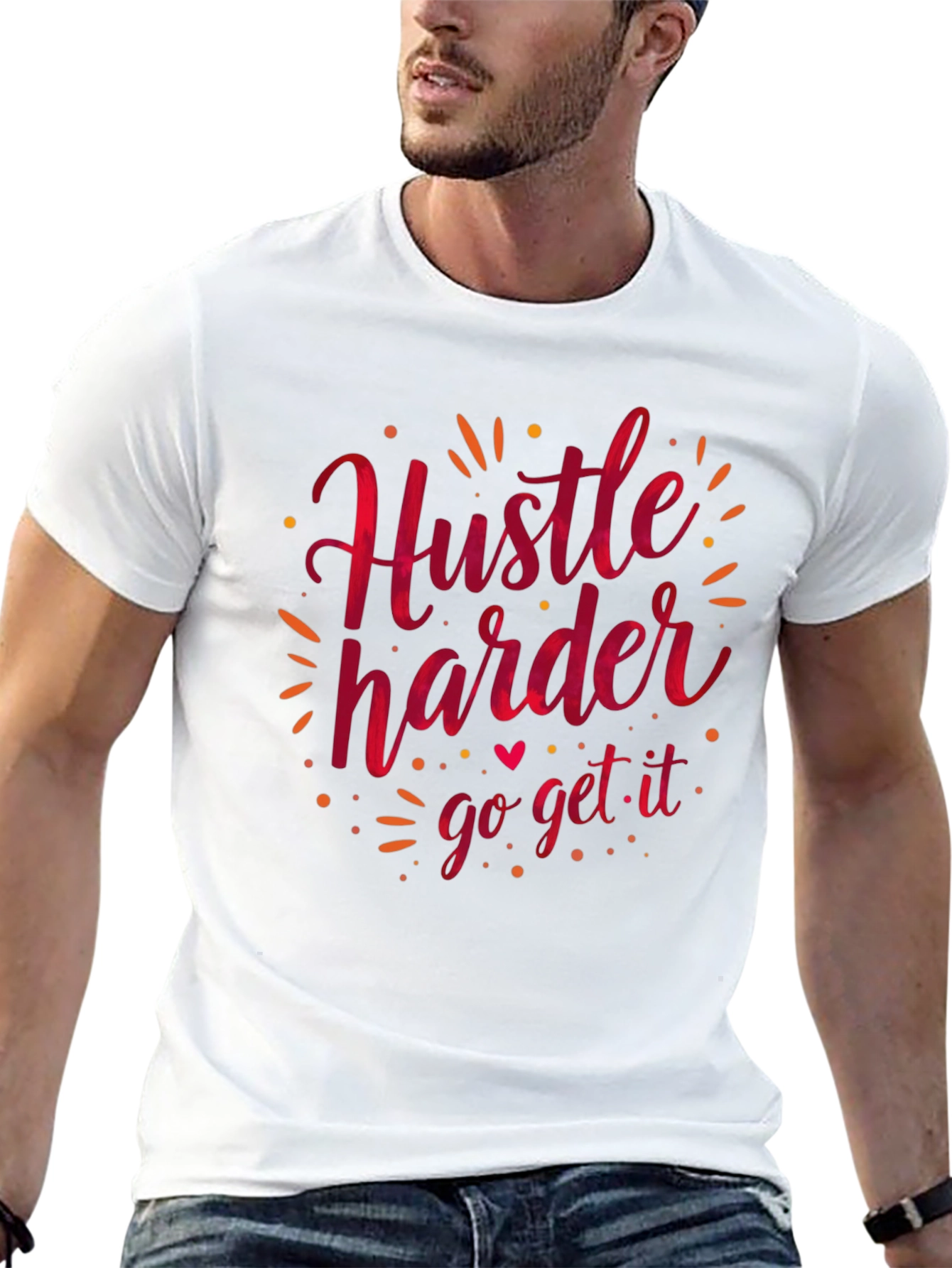 Hustle Harder Graphic Tee - Motivational T-Shirt