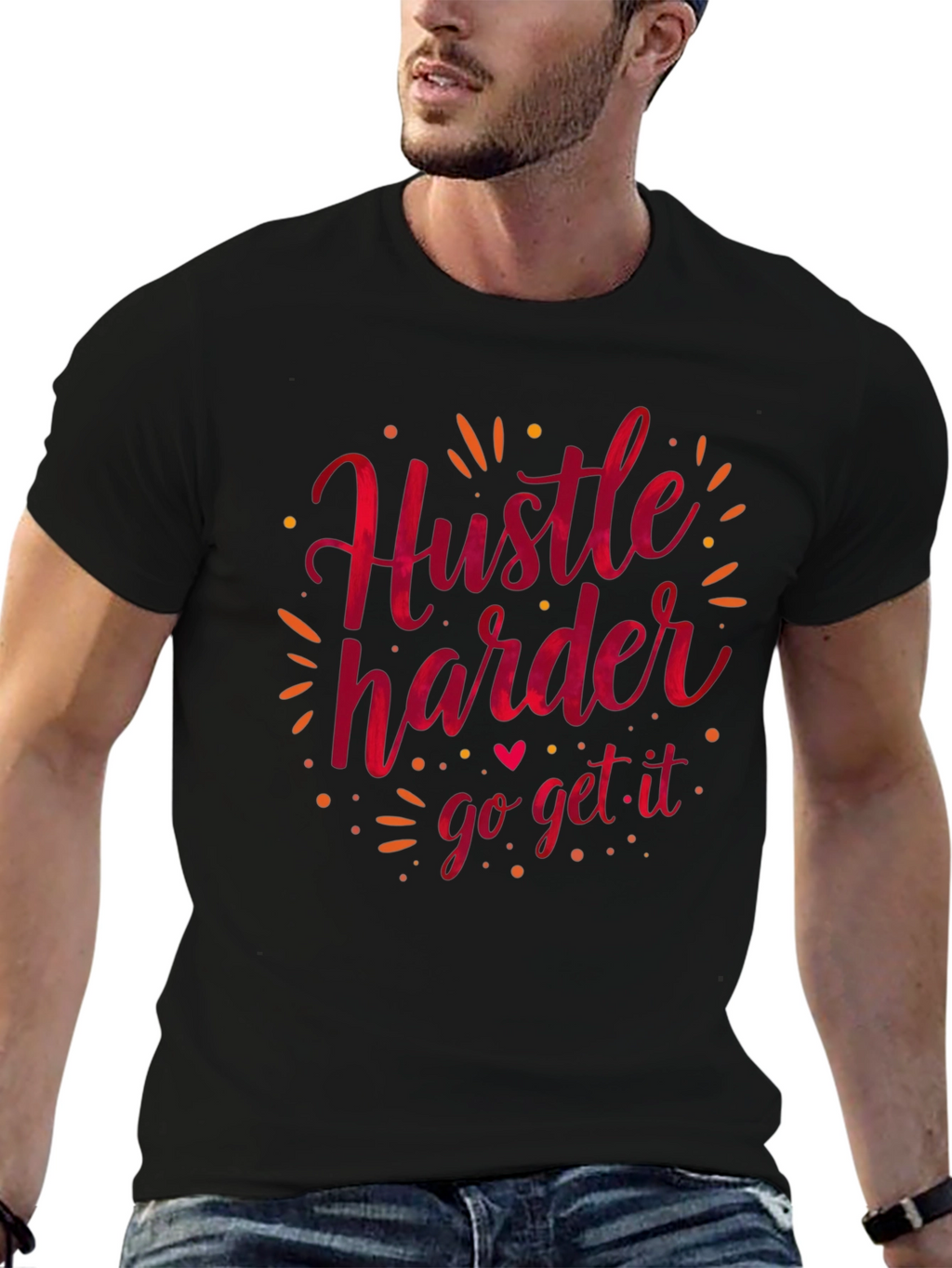 Hustle Harder Graphic Tee - Motivational T-Shirt