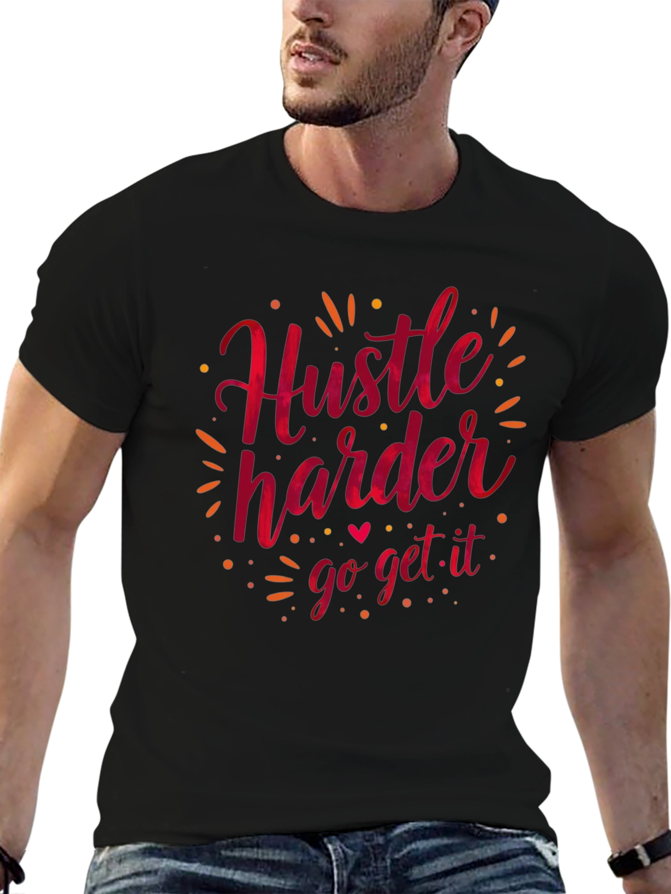 Hustle Harder Graphic Tee - Motivational T-Shirt
